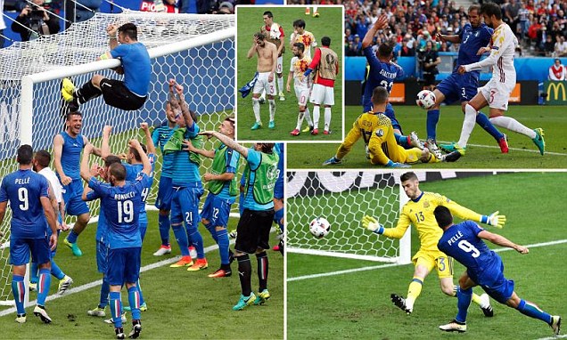 Pelle dan Chiellini Beri Spanyol `Tiket` Pulang Lebih Cepat dari Euro 2016